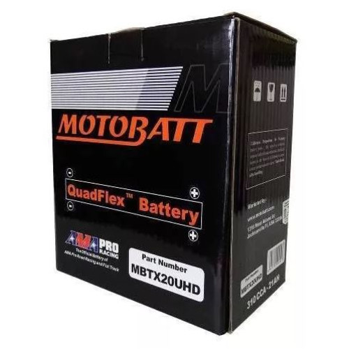 Bateria de GEL AGM Quad Flex Motobatt MBTX20UHD 21,0Ah JET SKI Sea Doo, Kawasaki, Yamaha, Bombardier,  harley davidson