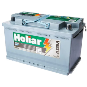 Bateria Heliar AGM 70Ah – AG70PD – Ideal Para Carros c/ Sistema Start-Stop - 12V