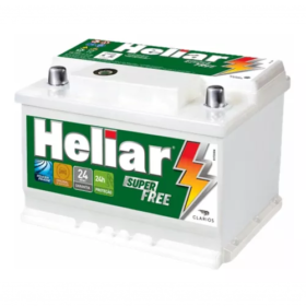 Bateria Heliar Super Free 60Ah – 12V – H60HD ( Cx. Alta ) – Livre de Manutenção