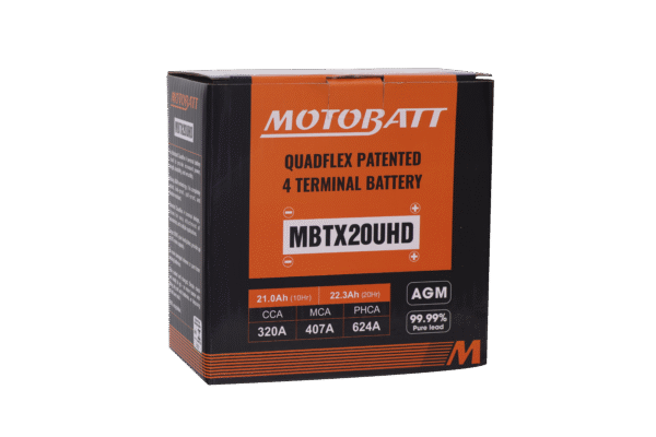 Bateria MOTOBATT MBTX20UHD, SOFTAIL, DYNA E VRSC - MBTX20UHD / YTX20L-BS - Imagem 2