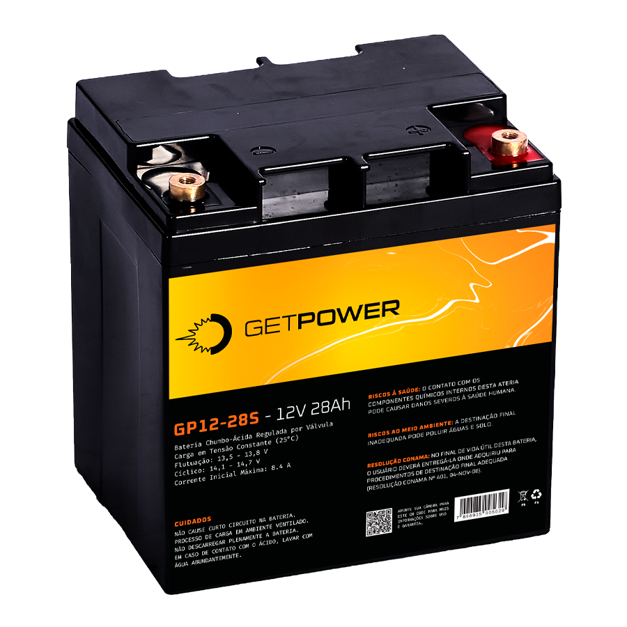 Bateria Estacionária VRLA ( AGM ) GetPower 12V – 28Ah – GP12-28S