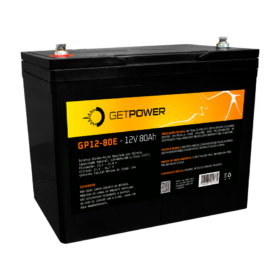 Bateria Estacionária VRLA ( AGM ) GetPower 12V – 80Ah – GP12-80E