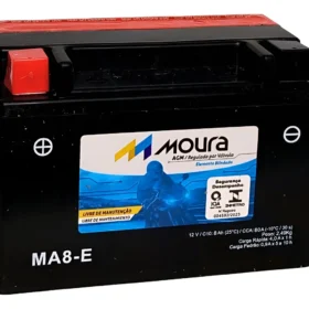 Bateria Moto Moura Ma8-e 12v 8ah Yuasa Ytx9-bs + Nf-e Moura Ytx9-bs 4.8