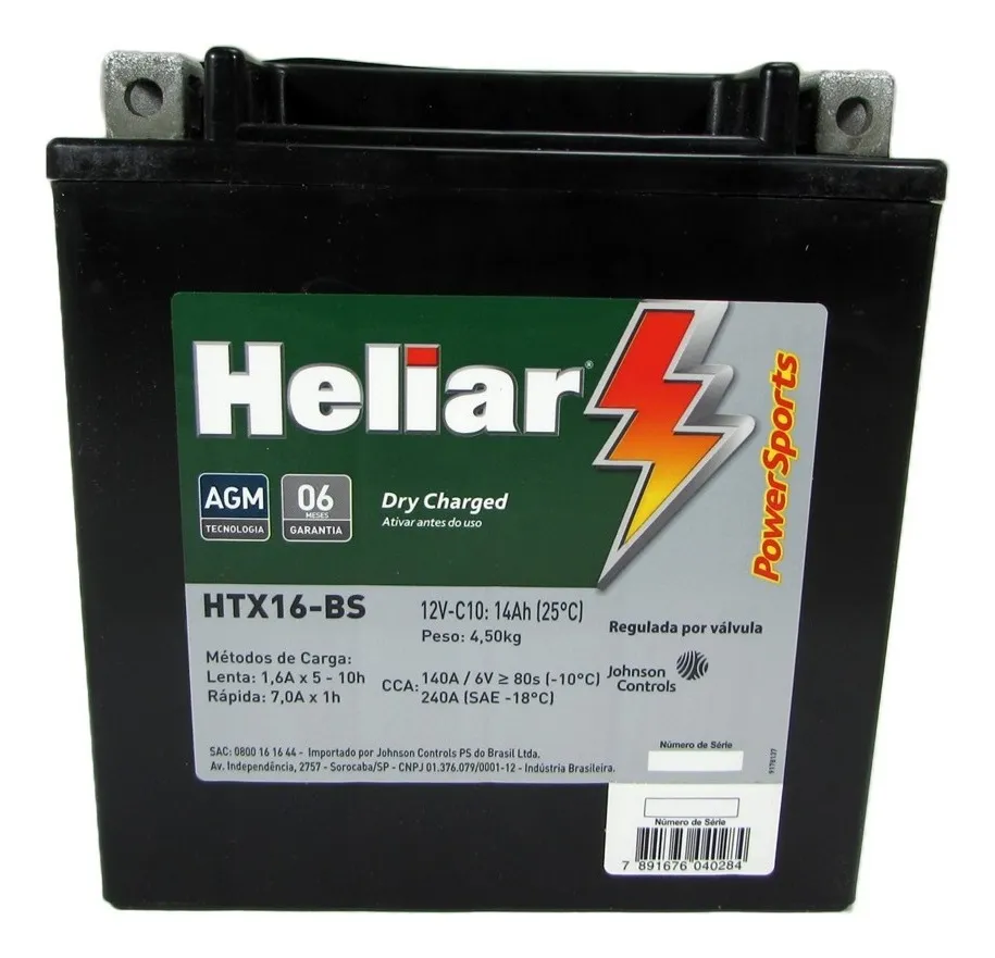 Bateria Htx16-bs 12 Volts 14 Amperes Heliar Honda Cbx 750